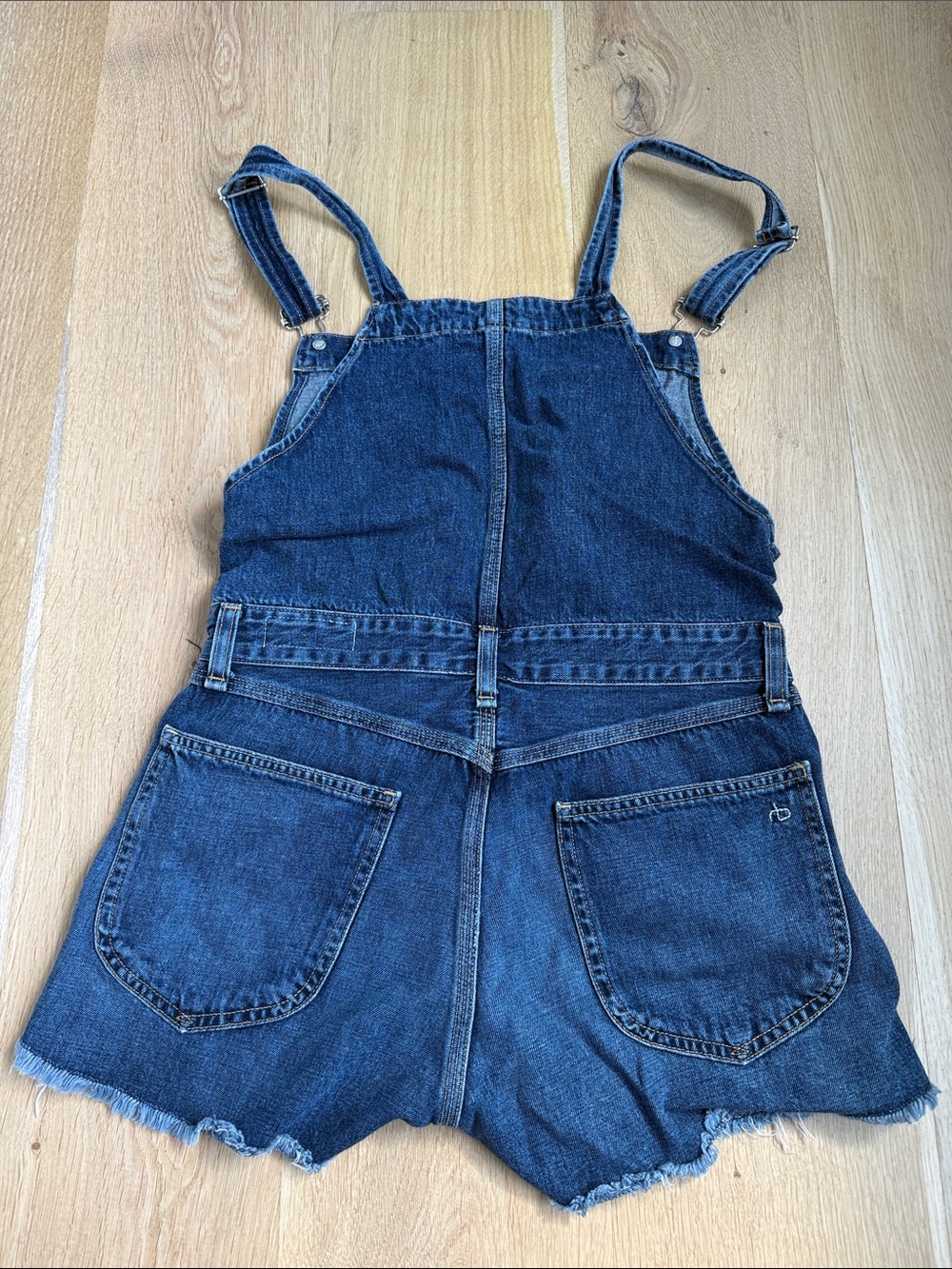 rag & bone Dark Blue Denim Short Overalls - Picture 4 of 4